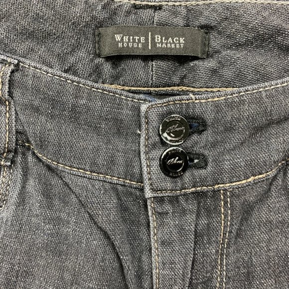 White House Black Market 6 Jeans Blanc Flare 32" X 33.5" - Picture 3 of 8